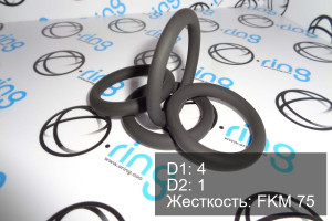 Кольцо уплотнительное O-RING 4x1 FKM 75